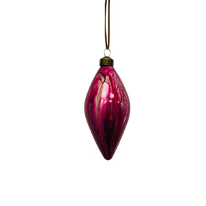 Tree Decorations: PINK MARBLED GLASS OLIVE