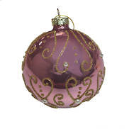 BLUSH AND GOLD SWIRL GLASS BALL