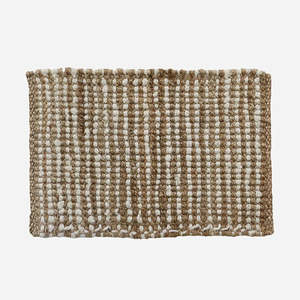 Homewares: 100% Natural & White Jute Doormat 60x90