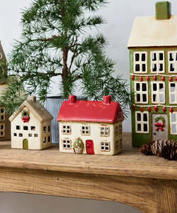 Homewares: Alsace Tea Light Cottage Christmas Stone