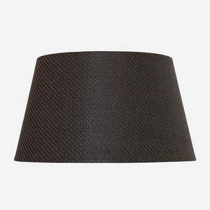 Woven Charcoal Tapered Drum Lampshade ~ 41cm