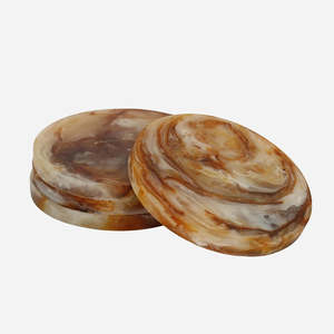 Homewares: Marbled Topaz Coaster Set