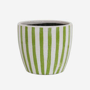 Garden Outdoor: Lime Green Stripe Planter