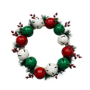 Red/Green/White Metal Bell Wreath