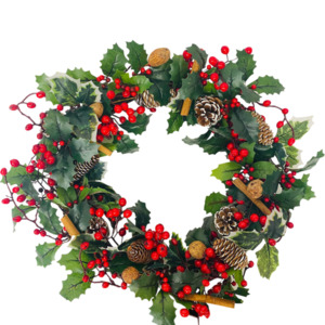 All: Holly, Berry, Nut Christmas Wreath
