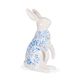 White Rabbit With Blue Floral Pattern
