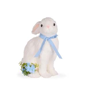 White Rabbit With Blue Bow
