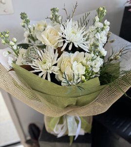 Shades of Green and White Bouquet- Medium - Flowers that Wow- Florist - South Au&hellip;