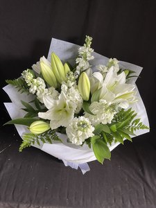 Classic Stock and Lily Bouquet - Flowers that Wow- Florist - South Auckland Delivery