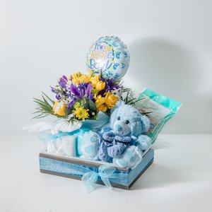 Products: Baby Boy Hamper - Flowers that Wow- Florist - South Auckland Delivery