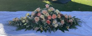 Products: Casket Spray- Pastels - Flowers that Wow- Florist - South Auckland Delivery
