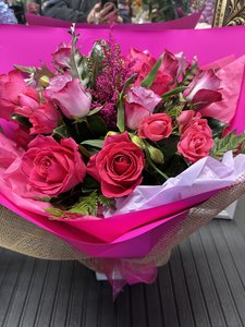Bright Pink and Purple Roses Bouquet - Vibrant Flower Delivery in Auckland - Flo&hellip;