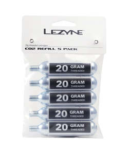 Co2 Inflators Cartridges: Lezyne 20g Threaded CO2 Cartridges (5 pack)