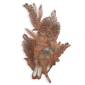 Shadow Veneer: Tūī & Bottlebrush