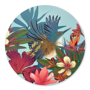 Oceania Kingfisher2 & Hibiscus 80cm