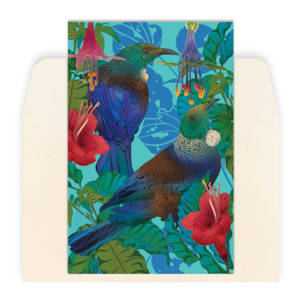 Stationery: Tūī & Pūriri Greeting Card