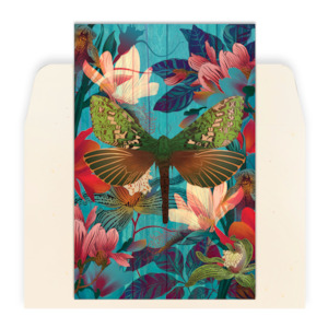 Pūriri Moth & Floral Greeting Card