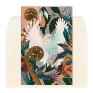 Stationery: Fantail & Punga Greeting Card