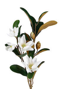 Artificial Plant: Pearl Magnolia Spray White 61cm