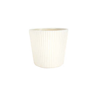 Bovi Home: Ribbed Ceramic Planter White