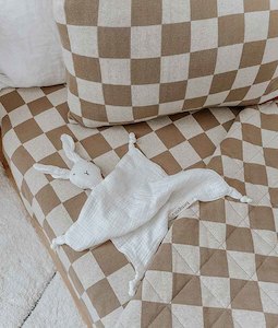 Throws: JERSEY COTTON SHEET - KHAKI GINGHAM
