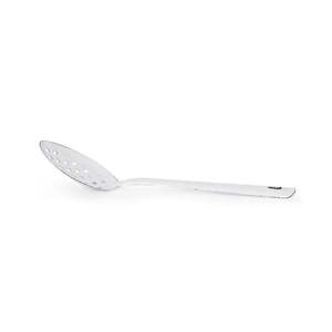 ENAMEL PERFORATED SPOON 30CM WHITE