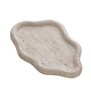 Organic Travertine Catchall Tray – Sculptural Natural Stone Tray