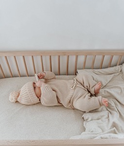 JERSEY COT SHEET - NATURAL MARLE