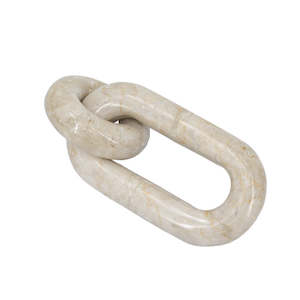 For The Home Stylist: Marble Loop Chain Decor | Sculptural Stone Accent – White Marble Object (Due July)