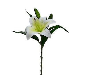 Vanilla Girl: White Artificial Lily Stem – Market Lily 20cm