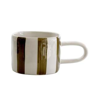 Fenton Stripe Mug – Hand-Painted Stoneware with Organic Stripes