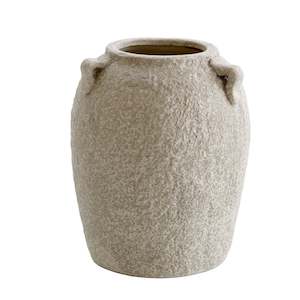 Aveline Stone Vase – Beige Textured Vessel