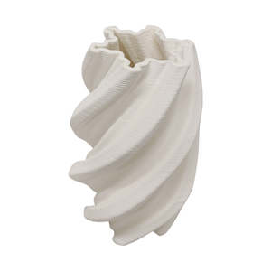 3D Printed Ceramic Vase – Sculptural Porcelain in White