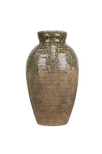 Glazed Urn Vase 47cm – Rustic Stoneware Decor for Timeless Styling