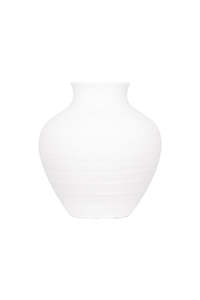 For The Green Finger: White Urn Vase – Matte Terracotta Statement Piece in Two Sizes