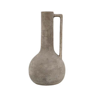 Terracotta Long Neck Vase with Large Handle – Sculptural Clay Vessel 34cm