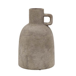Terracotta Bottle Vase with Small Handle – Sculptural Clay Vessel