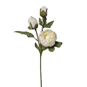 Vintage Peony Stem – 55cm Artificial Flower in White or Blush