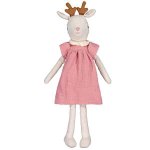 For The Little Ones: Noemie the Deer from Lily & George – Soft Toy Doll (Pink Dress)