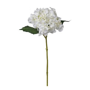 Vintage Artificial Hydrangea Stem – White Hortensia 45cm