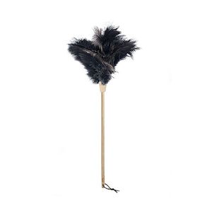 OSTRICH FEATHER DUSTER 44CM - BLACK - BEIGE CUFF