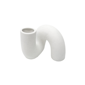 Eclectic Postmodernism: Ceramic Tube Vase – Modern White Sculptural Statement Piece
