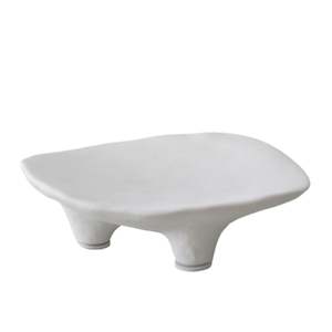Ceramic Dish – Sculptural Display Tray (White / Black)