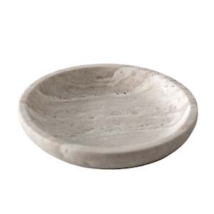 Get The Look Staycation: La Lune Travertine Round Tray | Natural Stone Decorative Dish