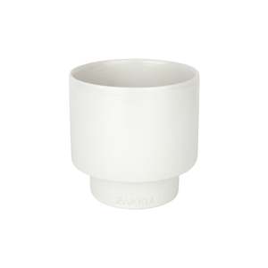 For The Foodie: ZAKKIA Podium Pot – Medium Glazed White | Minimalist Ceramic Plant Pot