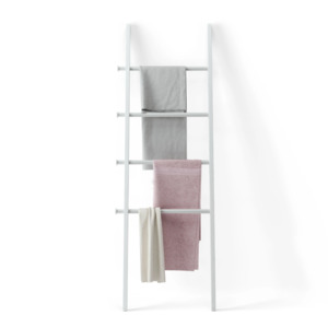For The Girls: Umbra Leana Decorative Storage Ladder – White Solid Wood, 5ft