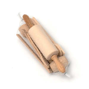 Kids Beechwood Kitchen Tool Set – 9 Piece Mini Cooking Kit