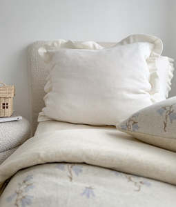 Ivory Frill Euro Pillowcase 60x60cm | Bengali Collections