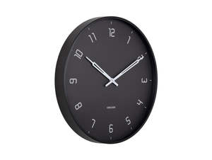 Stark Wall Clock Black 40cm by Karlsson | Silent Sweep Movement