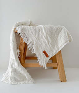 For The Little Ones: Ivory Flurry Lounge Throw 125x150cm | Bengali Collections